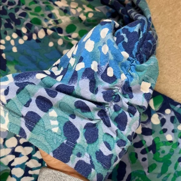 Chico's Blue and Green Patterned 3/4  Sleeve Top - Picture 4 of 5